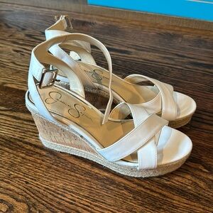Jessica Simpson white wedge shoes 7.5